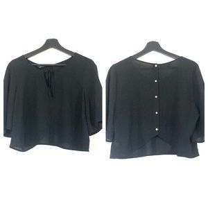 Bebe Sheer Black Crop Top